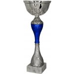 Kovový pohár Stříbrno-modrý Výška: 20 cm Průměr: 8 cm – Zboží Dáma