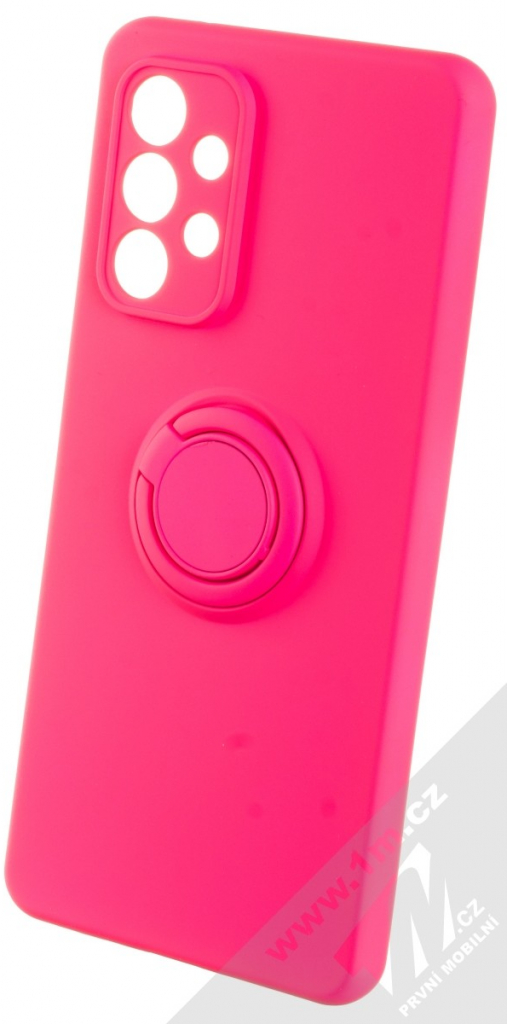1Mcz Grip Ring Skinny ochranné s držákem na prst Samsung Galaxy A53 5G sytě růžové