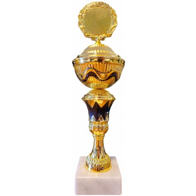Kovový pohár s poklicí Zlato-černý 36,6 cm – Zboží Dáma