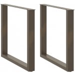 Omaxi 311344 Nohy k jídelnímu stolu ve tvaru U 2 ks přírodní ocel 90 x 72-73 cm ocel – Sleviste.cz