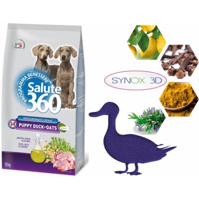 Salute dog Puppy kachna+oves med/maxi 12 kg – Zboží Mobilmania