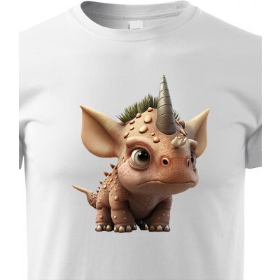 dětské triko Triceratops, bílá