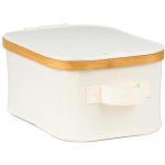 G21 Úložný box 24 x 30 x 15 cm bambusový s víkem béžový – Zboží Dáma