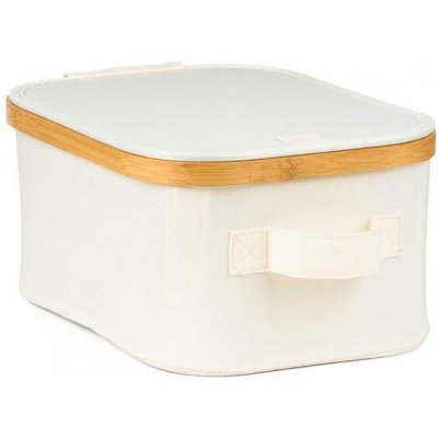 G21 Úložný box 24 x 30 x 15 cm bambusový s víkem béžový – Zboží Dáma