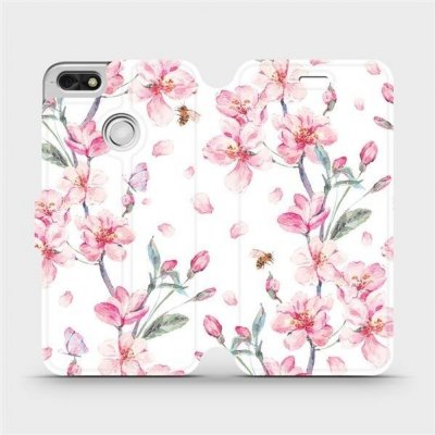 Pouzdro Mobiwear parádní flip Huawei P9 Lite mini - M124S Růžové květy – Zboží Mobilmania