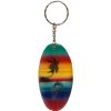 Přívěsky na klíče Přívěsek na klíče Indonésie dřevo Hawai kulatý surf multicolor s palmou