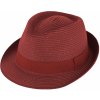 Klobouk Fiebig Headwear since 1903 Nemačkavý letní klobouk Trilby červený