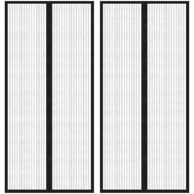 vidaXL Závěsy do dveří proti hmyzu 2 ks s magnety černé 210 x 90 cm – Sleviste.cz