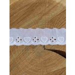 Bavlněná madeira - štykování šíře 27 mm srdíčka a dírky – Zboží Dáma