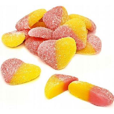 PEDRO ŽELÉ BONBONY KYSELÉ SRDÍČKA BROSKEV 1 kg – Zboží Dáma