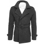 Pánský dvouřadý elegantní kabát Marco cx0419 šedá – Zboží Mobilmania
