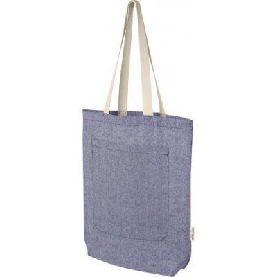 Nákupní taška s gramáží 150 g/m² z recyklované bavlny s přední kapsou o objemu 9 litrů Pheebs Vřesová modř – Zbozi.Blesk.cz