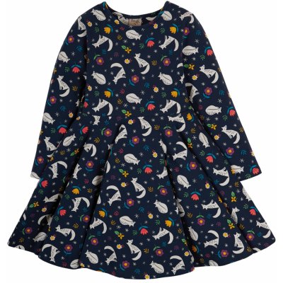 Dívčí šaty s dlouhým rukávem Polární liška a květiny Frugi – Zboží Dáma