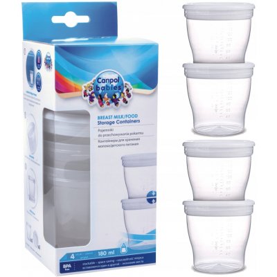Canpol Babies Zásobníky s víčkem na uchování pokrmů 4 ks 180 ml – Zbozi.Blesk.cz