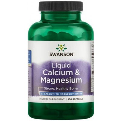 Swanson Liquid Calcium & Magnesium Vápník + Hořčík 100 kapslí – Hledejceny.cz