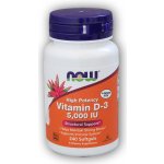 NOW Foods Vitamin D3 5000IU 240 softgel kapslí – Hledejceny.cz