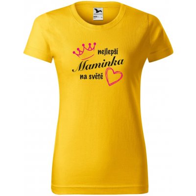 Dámské tričko s potiskem Nejlepší maminka na světě ŽLUTÁ – Zboží Dáma