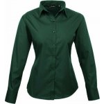 Premier Workwear dámská popelínová košile s dlouhým rukávem Zelená lahvová – Sleviste.cz
