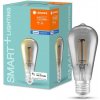 Žárovka Ledvance Chytrá LED filamentová žárovka SMART+ BT, E27, ST64, 6W, 540lm, 2700K, teplá bílá, kouřová SMART+ BLUETOOTH