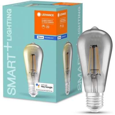 Ledvance Chytrá LED filamentová žárovka SMART+ BT, E27, ST64, 6W, 540lm, 2700K, teplá bílá, kouřová SMART+ BLUETOOTH – Zbozi.Blesk.cz