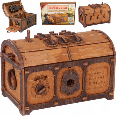 WOODEN CITY 3D dřevěné puzzle Escape room: Truhla s pokladem 165 ks – Sleviste.cz
