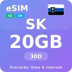 Slovensko Mobilní Internet - eSIM 20GB 30 dní datová SIM karta – Zboží Živě
