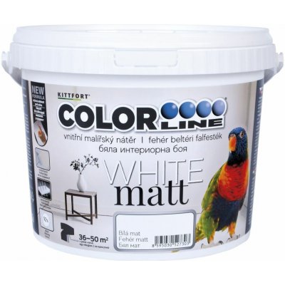 KITTFORT COLORLINE Barva na stěnu, bílá, matná, 4 kg – Hledejceny.cz