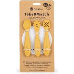 PETITE&MARS Set silikonových tréninkových lžiček Take&Match 6m+ Intense Ochre – Zboží Dáma