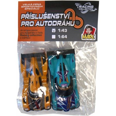 MaDe Autodráha náhradní autíčka 2 ks 1:43 žlutá stříbrná – Sleviste.cz