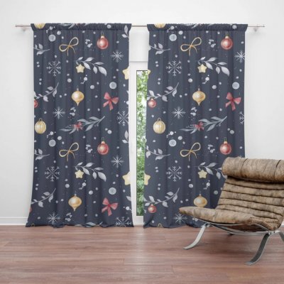 Sablio Vánoční Závěs Štědrovečerní noc: 2ks 140x250cm – Hledejceny.cz