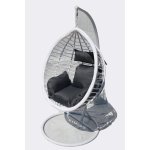 TRENDIE Závěsné křeslo 04 bílé s šedou poduškou – Zboží Dáma