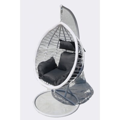 TRENDIE Závěsné křeslo 04 bílé s šedou poduškou – Zboží Dáma