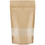 Doypack ZIP | hnědý mat s okénkem | recyklovatelný obsah 500ml (130 × 225 + 70mm) – Sleviste.cz