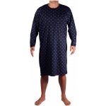 Bohouš pánská noční košile dlouhý rukáv tmavě modrá – Zboží Mobilmania