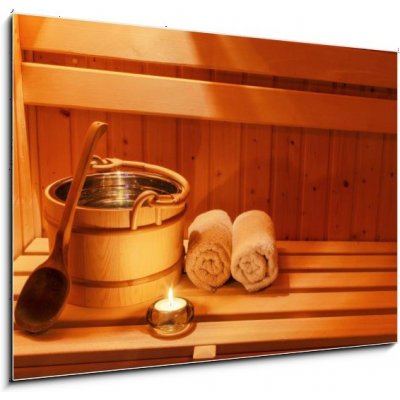 Obraz 1D - 100 x 70 cm - Wellness und Spa in der Sauna Wellness und Spa v sauně