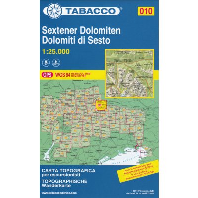 Sextenské Dolomity, Dolomiti di Sesto (Tabacco - 010) - turistická mapa | knihynahory.cz – Hledejceny.cz