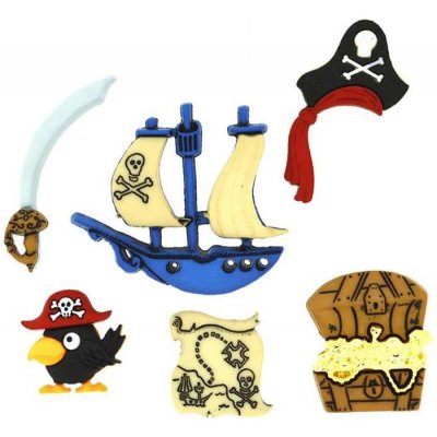 Pro Háčkování Knoflík exclusive - piráti 6 ks – Zboží Dáma