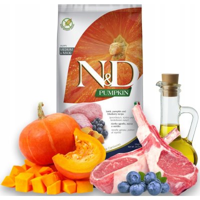 N&D Pumpkin Puppy Medium & Maxi Grain Free Lamb & Blueberry 12 kg – Zbozi.Blesk.cz