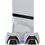YAXO Chladicí stanice pro PS5 s nabíječkou DualSense a úložným prostorem pro příslušenství – Zboží Mobilmania
