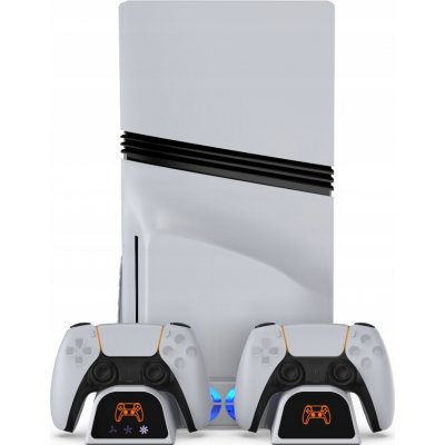 YAXO Chladicí stanice pro PS5 s nabíječkou DualSense a úložným prostorem pro příslušenství – Zboží Mobilmania