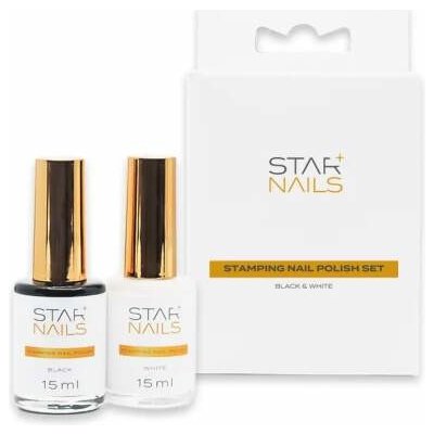 Starnails Sada STARNAILS Stamping Nail Polish Black & White razítkovací laky – Zboží Dáma