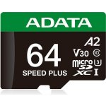 Adata MicroSDXC 64GB Speed Plus UD64GUI3V30A2SP-RA1 – Zbozi.Blesk.cz