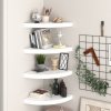 Regál a polička Prolenta 323909 Maison Exclusive Floating Corner Shelves 4 pcs High Gloss Bílá 35x35x3,8 cm MDF