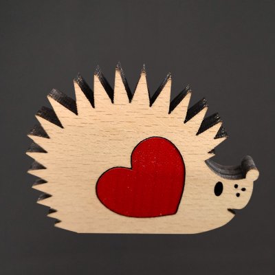 Amadea dřevěný ježek se srdcem masivní dřevo 5 x 39 cm český výrobek – Zboží Dáma