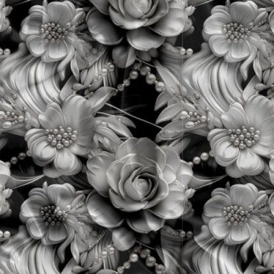 Kočárkovina - bílé květy a perličky cena za m2