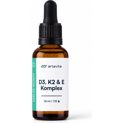 Artavita Prémiový D3, K2 & E vitamín komplex Artavita, 30 ml – Hledejceny.cz