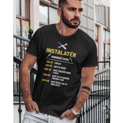 Bezvatriko pánské tričko Hodinová sazba instalatér černá
