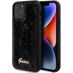 Pouzdro Guess Sequin Script Logo iPhone 12/12 Pro černé