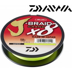 Daiwa šňůra J-Braid Grand X8 135m 0,16mm 10kg Chartreuse