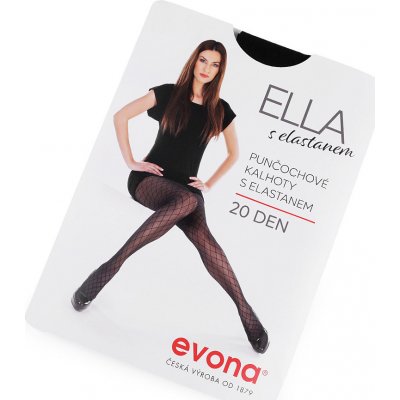 Evona ELLA se vzorem 20 DEN 999 černá